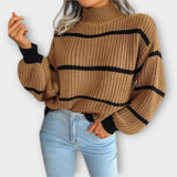 Caitríona — Striped Turtleneck Jumper