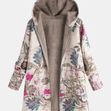 Elizabeth — Pastel-Coloured Fleece Jacket with Botanical Pattern