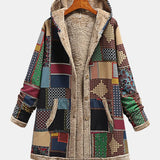Frances — Cosy Patchwork Hoodie in Earth Tones
