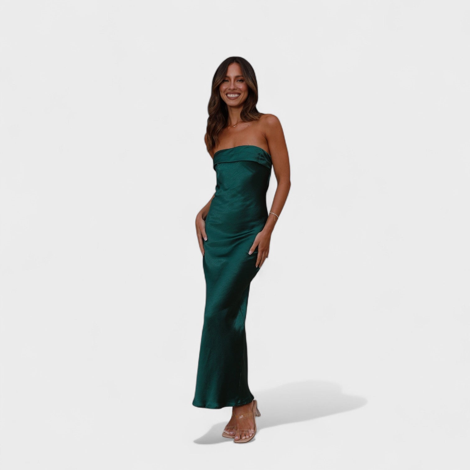 Holly — Sleeveless Satin Dress