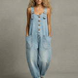 Ellen — Stylish Denim Jumpsuit With Pockets