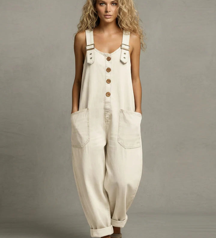 Ellen — Stylish Denim Jumpsuit With Pockets