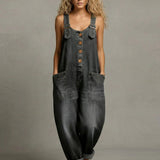 Ellen — Stylish Denim Jumpsuit With Pockets