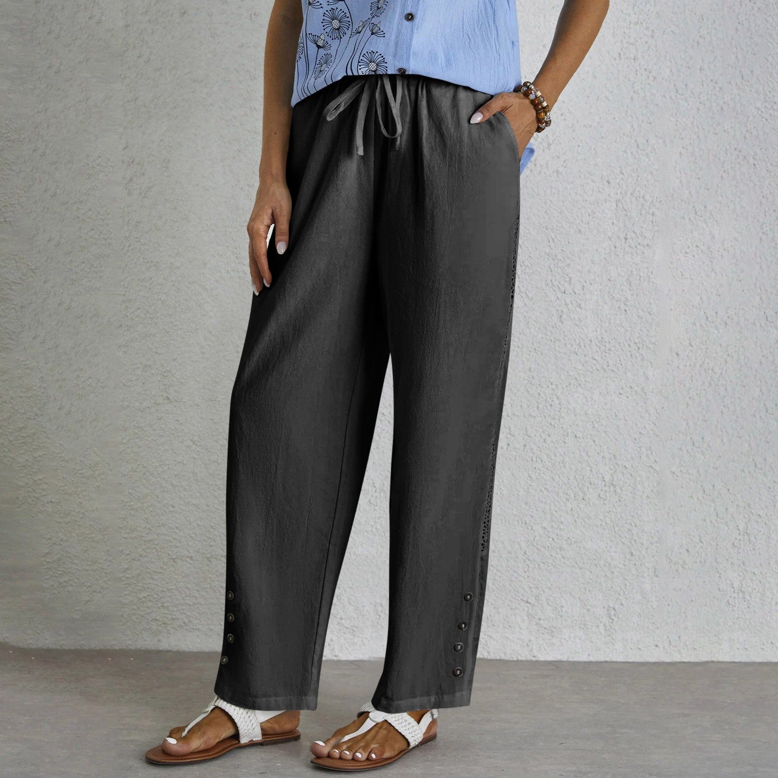 Bernadette — Relaxed Trousers with Buttons