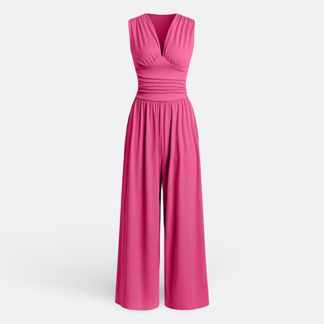 Diane — Chic Sleeveless Jumpsuit with Wide Legs
