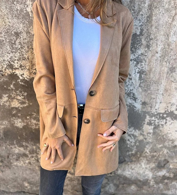 Siobhán — Long Suede-Look Coat
