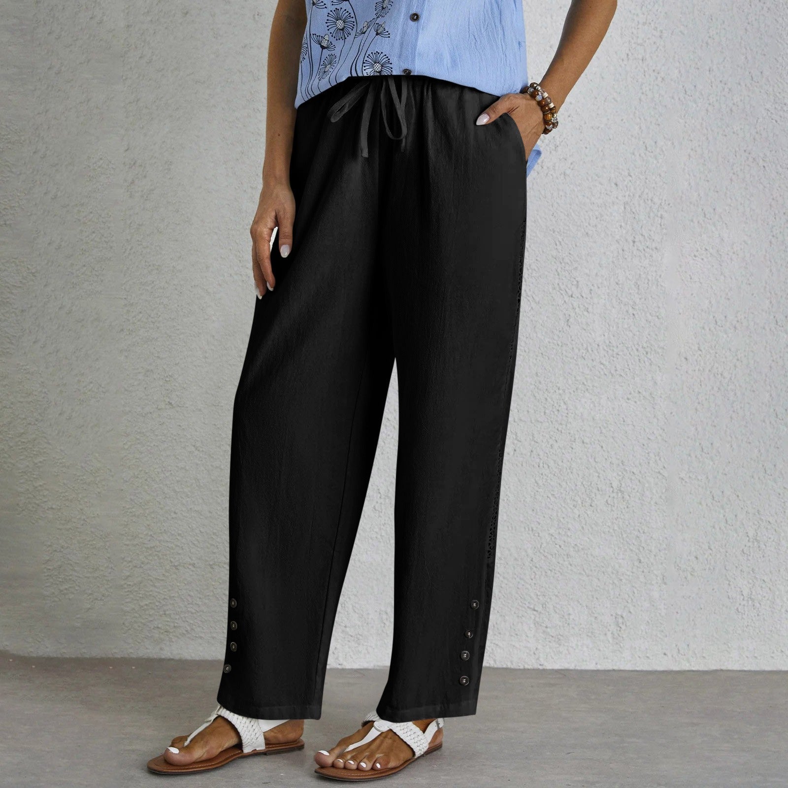Bernadette — Relaxed Trousers with Buttons