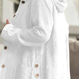 Catherine — Corduroy Hooded Cardigan