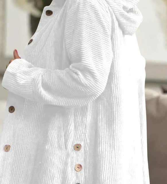 Catherine — Corduroy Hooded Cardigan