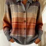 Angela — Ombre Checked Cardigan for Autumn