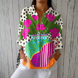 Neasa — Floral Vase Print Shirt