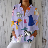 Teresa — Light Shirt with Dog Print