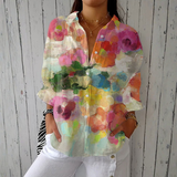 Donna — Elegant Floral Watercolour Shirt