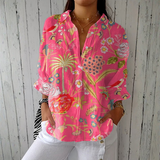 Jessica — Tropical Floral Print Shirt