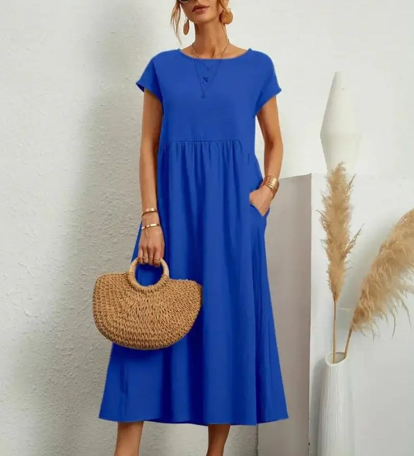 Hannah — Midi Dress with Pockets