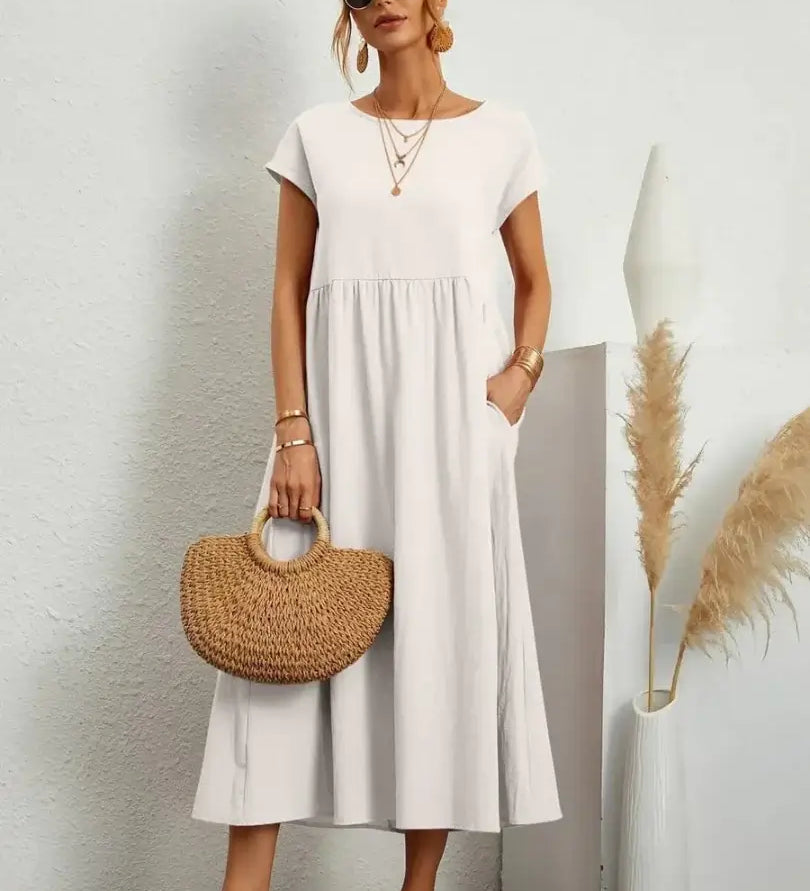 Hannah — Midi Dress with Pockets