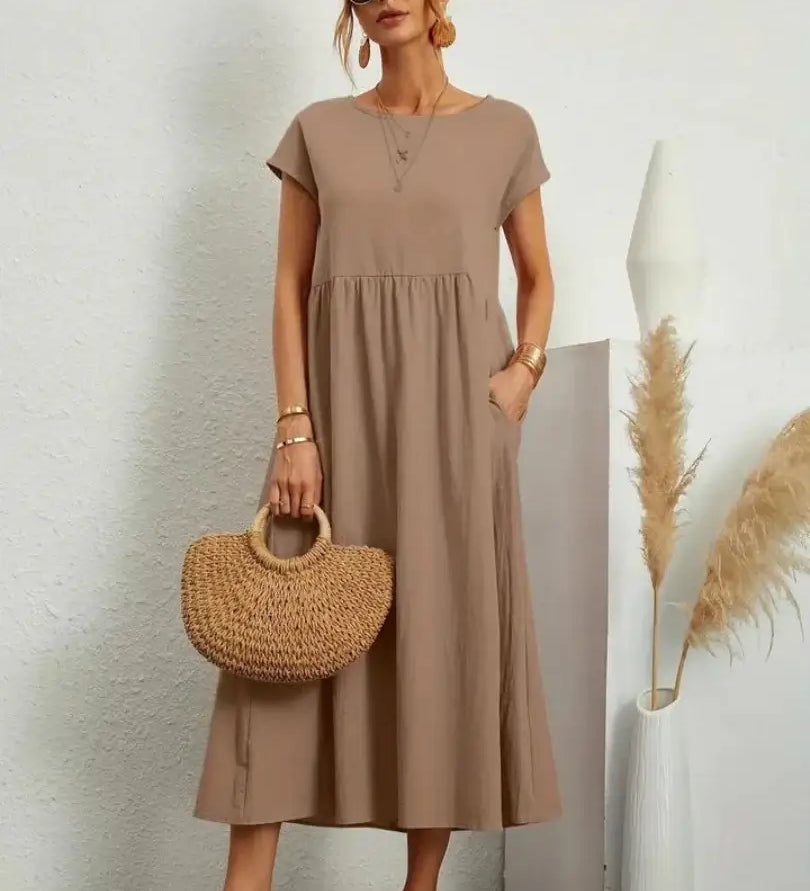 Hannah — Midi Dress with Pockets