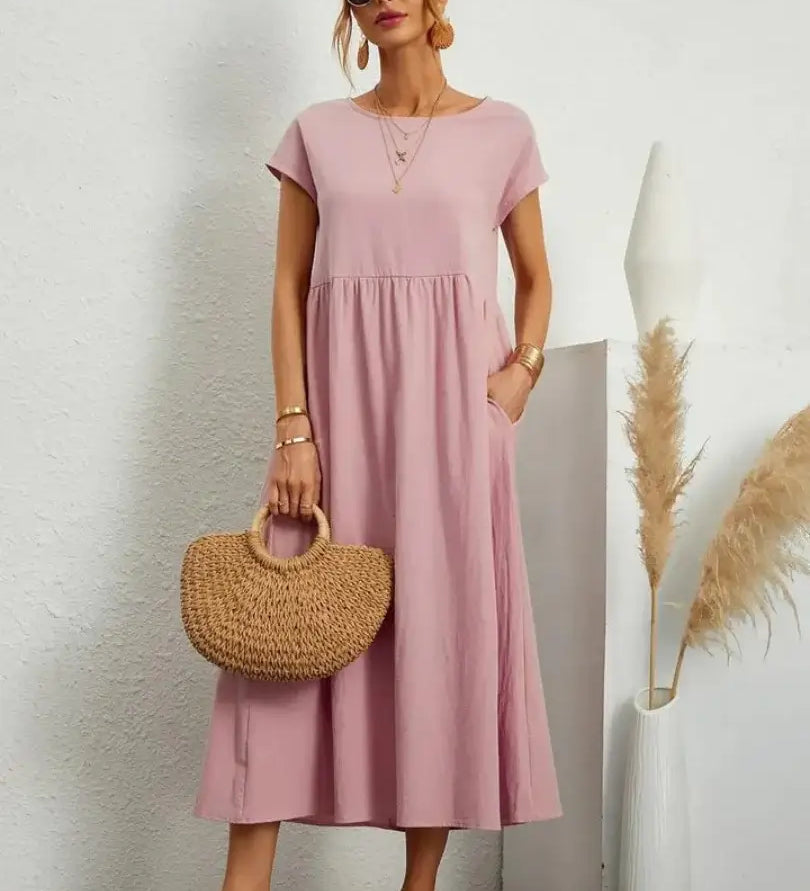 Hannah — Midi Dress with Pockets