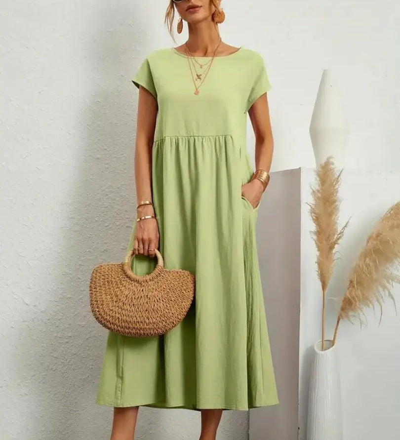 Hannah — Midi Dress with Pockets