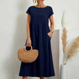 Hannah — Midi Dress with Pockets