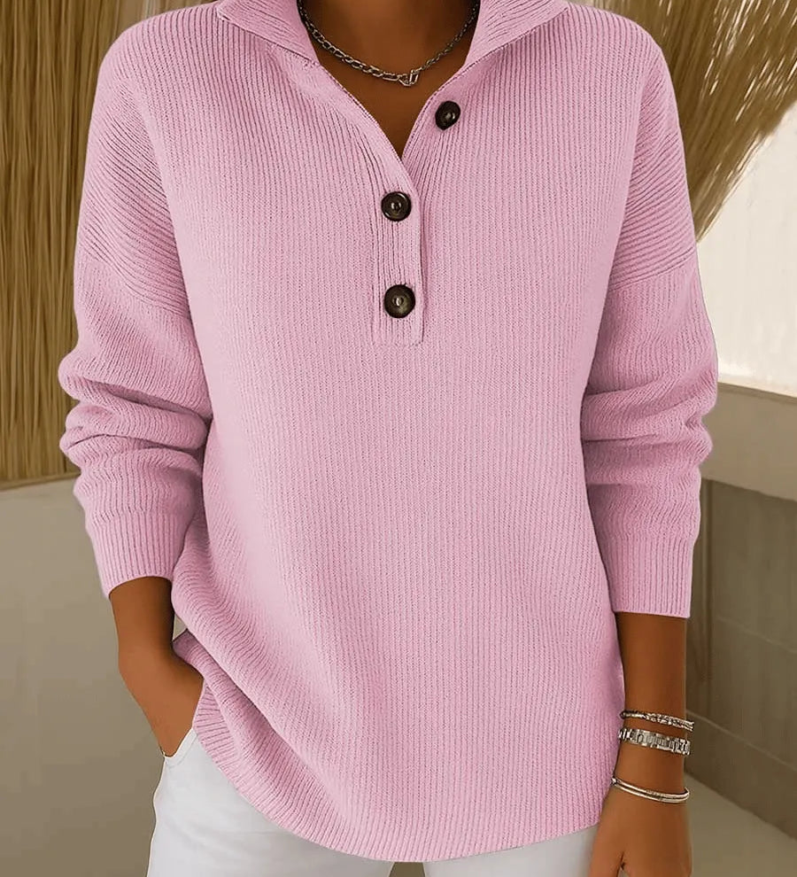 Bronagh — V-Neck Polo Jumper