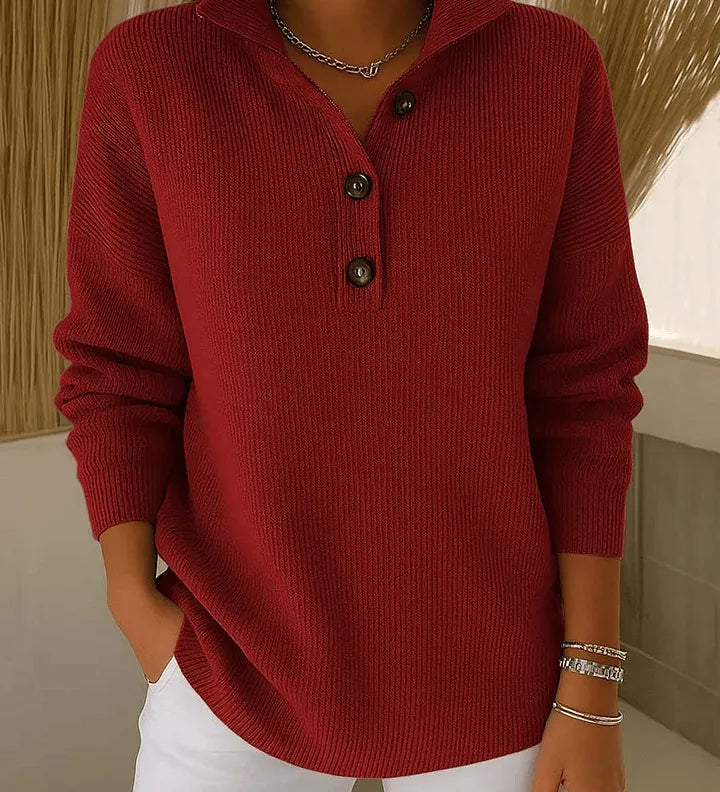 Bronagh — V-Neck Polo Jumper
