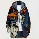 Elaine — Jacket with Abstract Cat Design