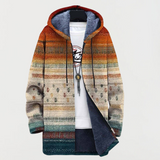 Deborah — Autumn Coat with Stripes