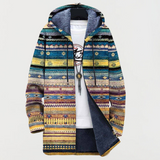 Monica — Fringe Coat with Tribal Pattern