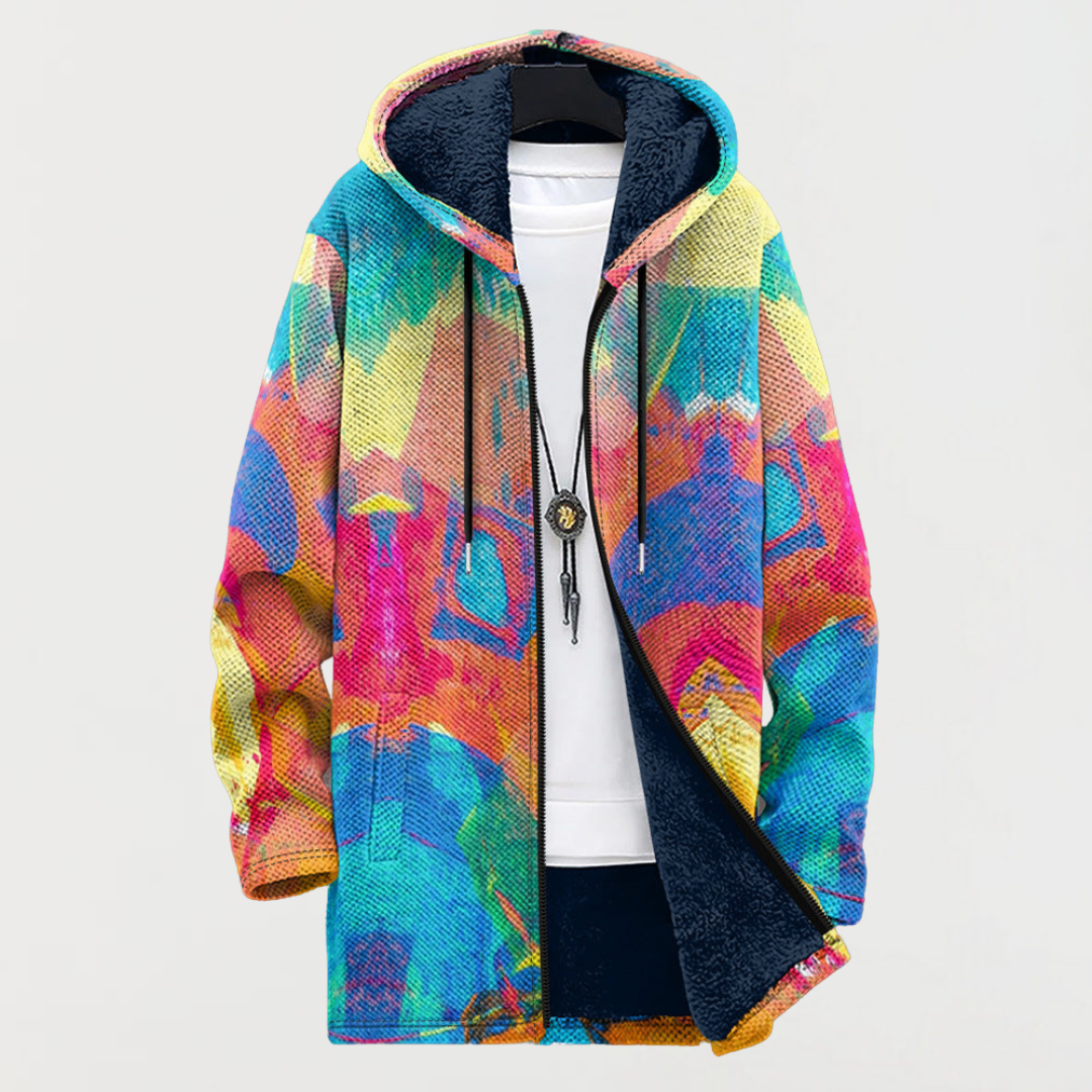 Maeve — Jacket with Colourful Art Pattern