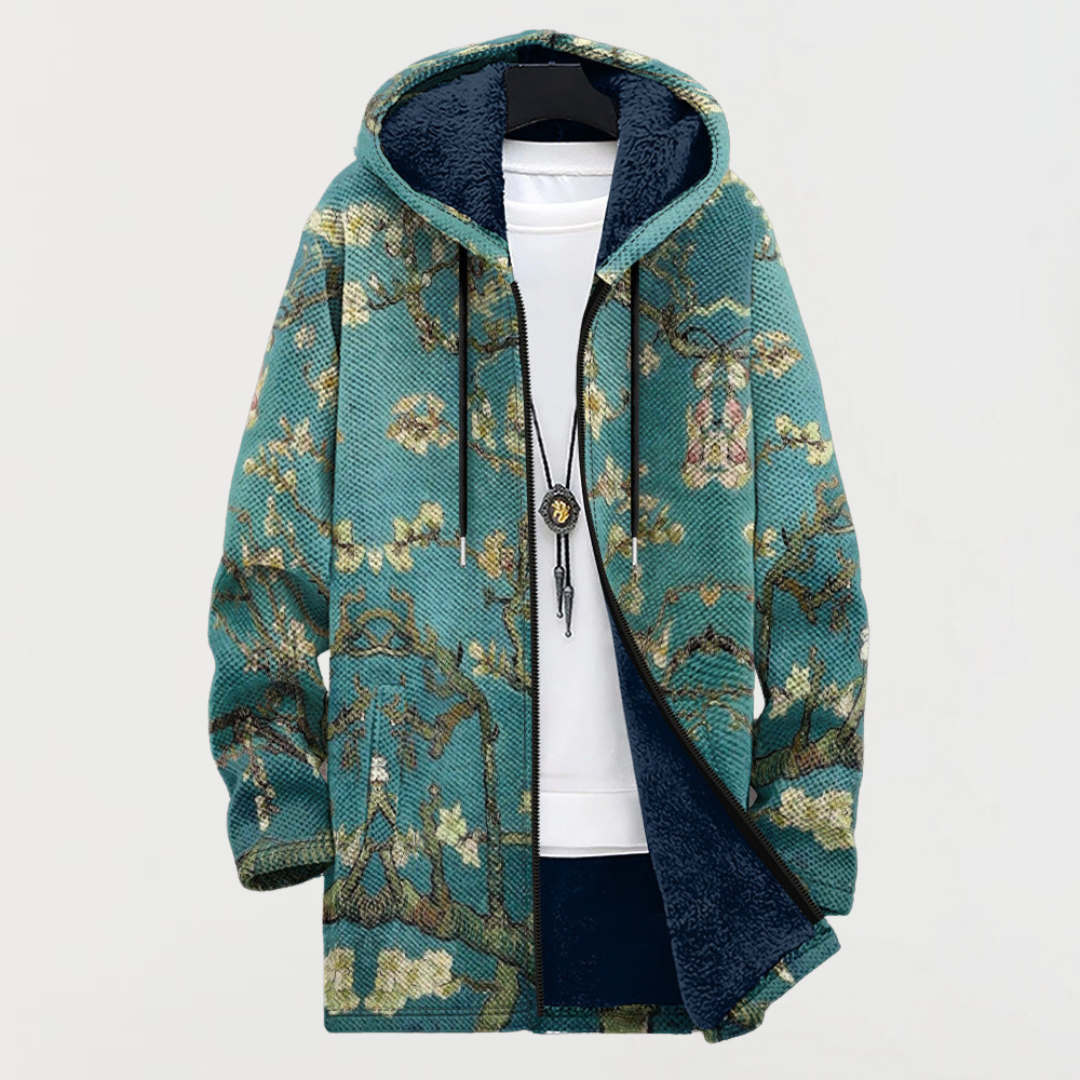 Isla — Coat with Artistic Floral Pattern