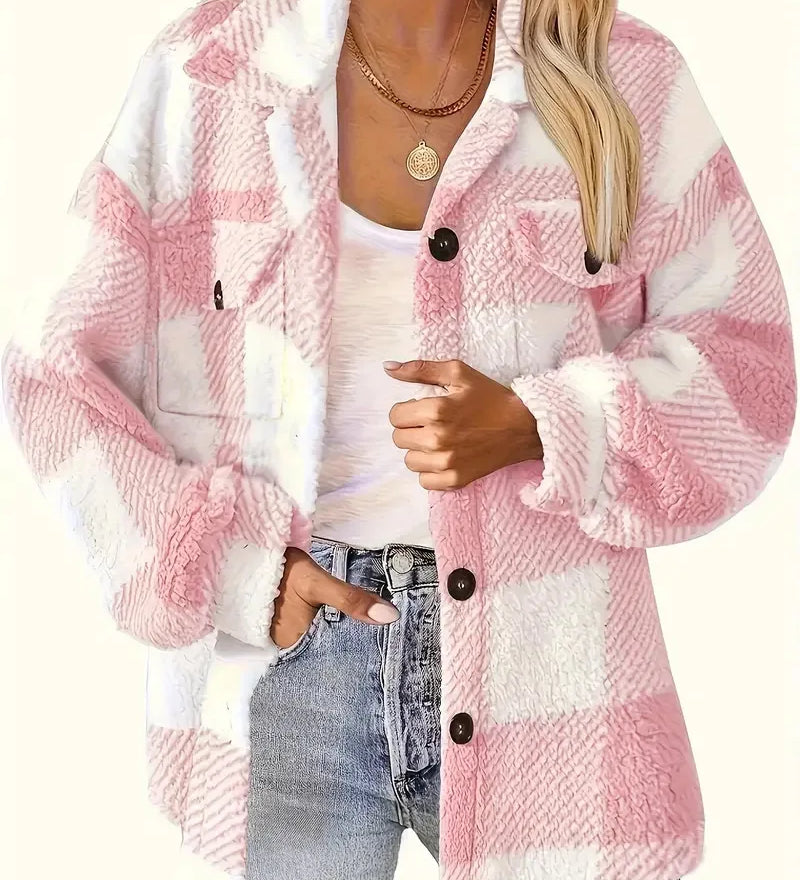Amy — Elegant Striped Fleece Jacket