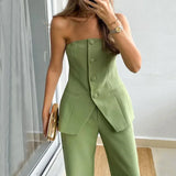 Ciara — Sleeveless Two-Piece Set with Buttons