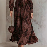 Amy — Elegant Print Long Sleeve Maxi Dress