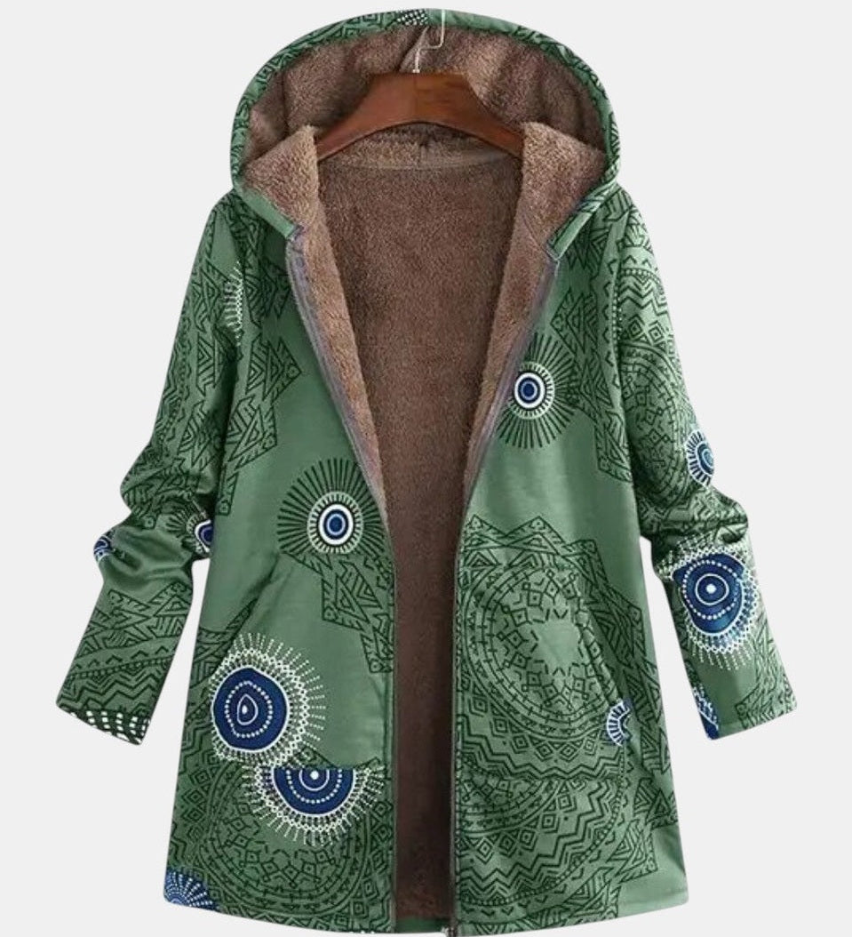 Lisa — Sherpa Jacket with Tribal Pattern
