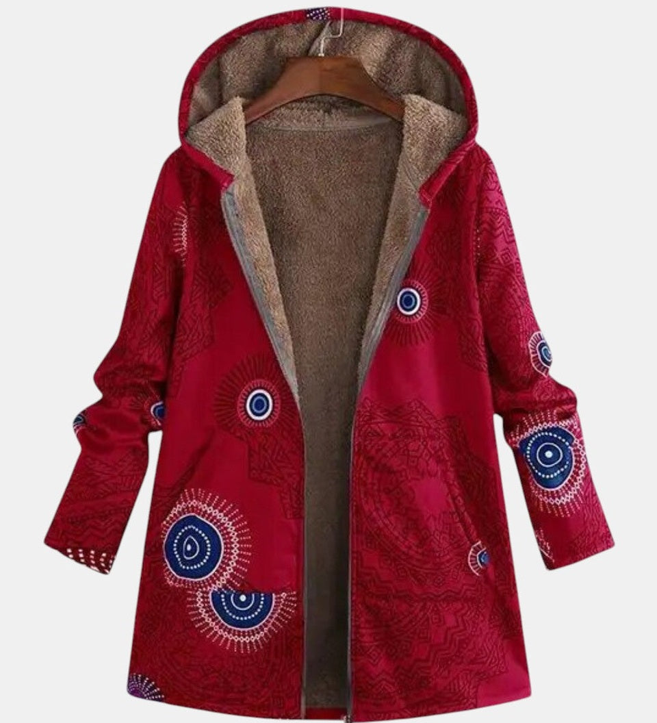 Lisa — Sherpa Jacket with Tribal Pattern