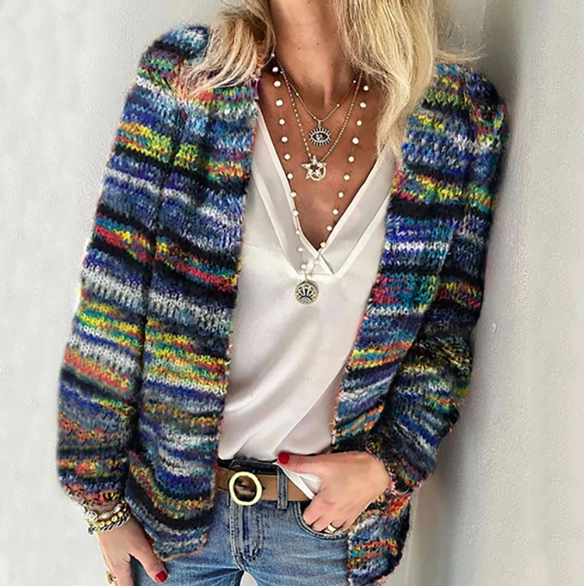 Síle — Cosy Multicolour Cardigan