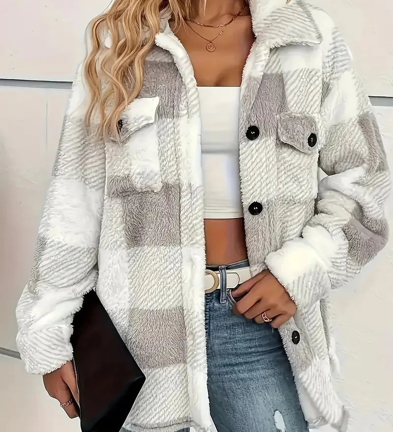 Amy — Elegant Striped Fleece Jacket