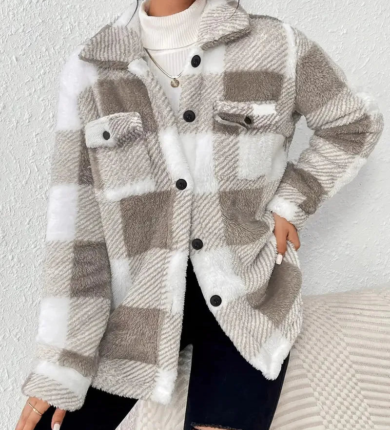 Amy — Elegant Striped Fleece Jacket