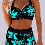 Róisín — High-Waisted Swimsuit with Floral Print