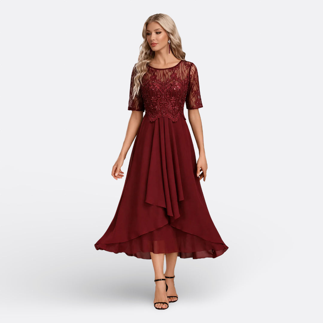 Aoibheann — Lace Dress with Short Sleeves