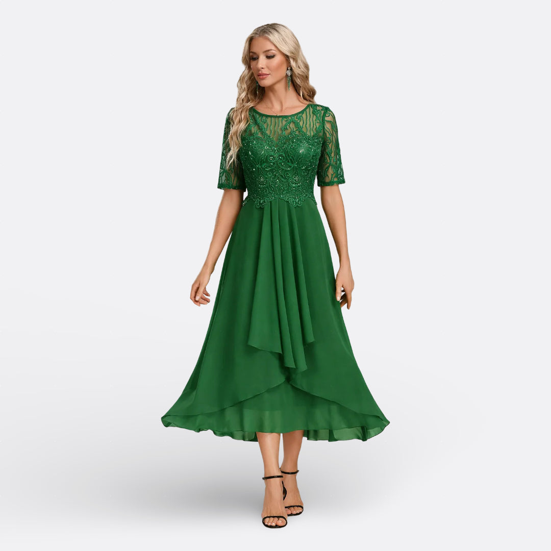 Aoibheann — Lace Dress with Short Sleeves