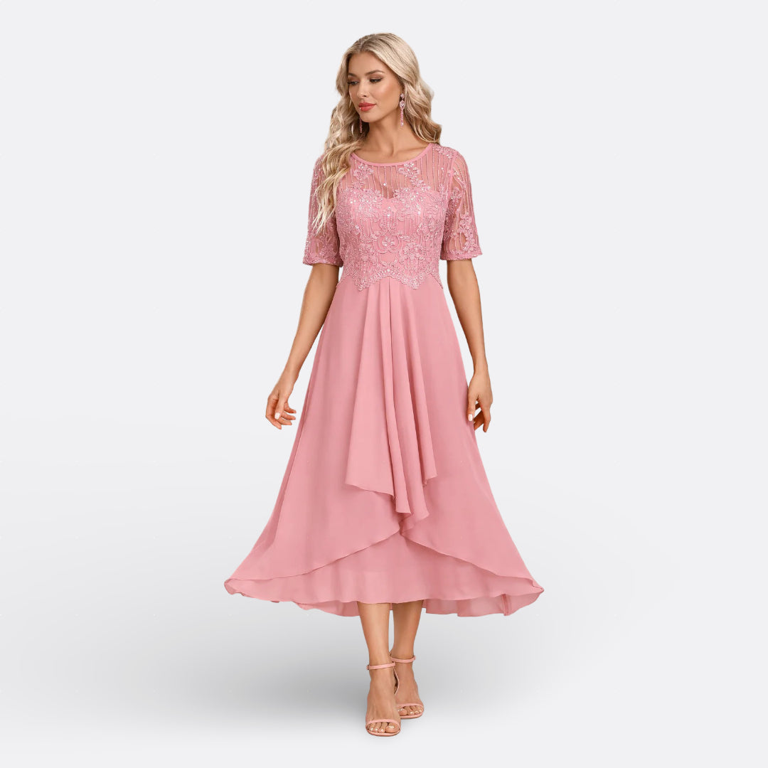 Aoibheann — Lace Dress with Short Sleeves