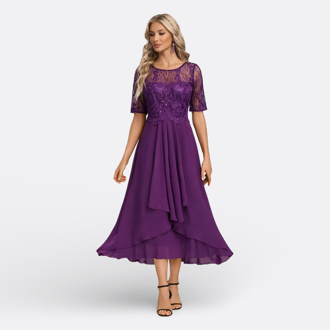 Aoibheann — Lace Dress with Short Sleeves