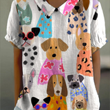 Emer — Dog Print Blouse