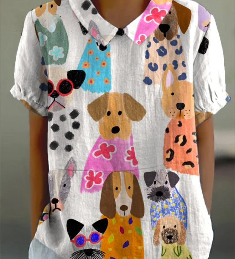 Emer — Dog Print Blouse