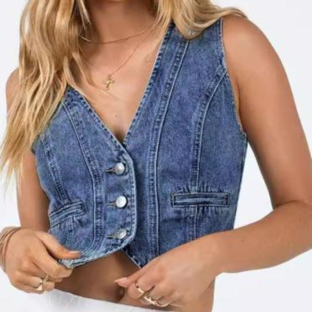 Ivy — Women Sleeveless Denim Crop Top
