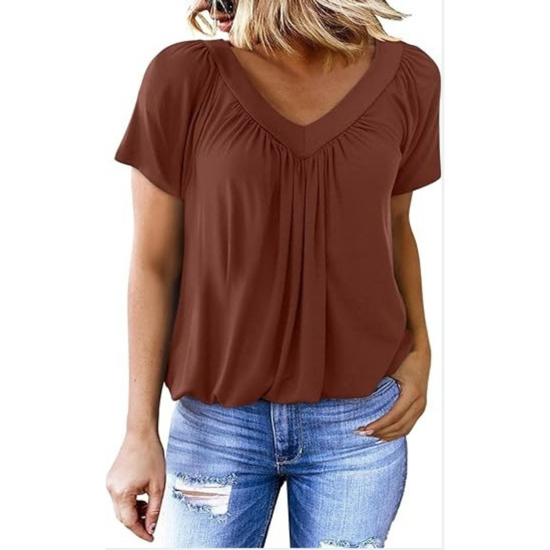 Cynthia — Casual Women's V-Neck Top