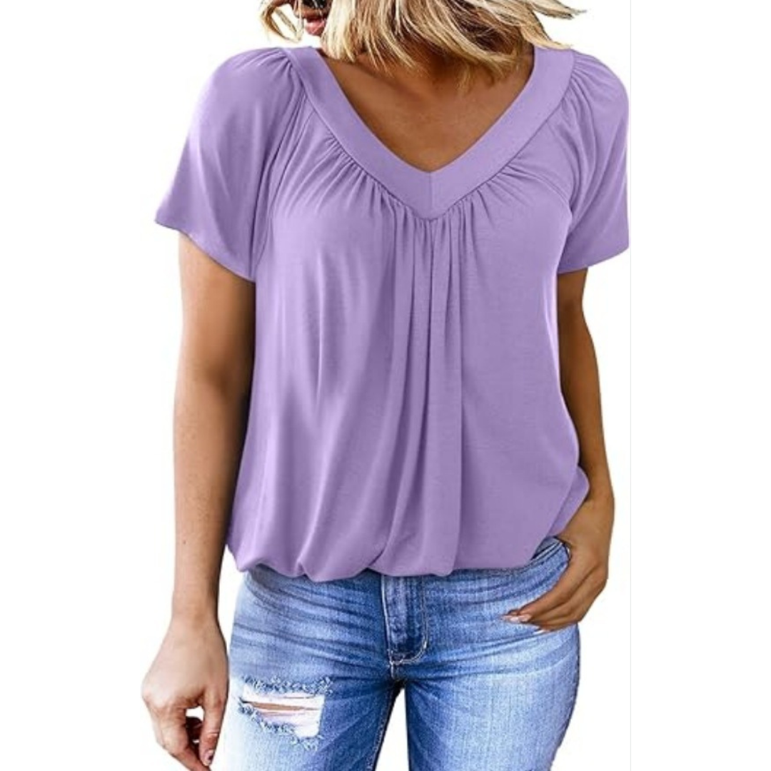 Cynthia — Casual Women's V-Neck Top