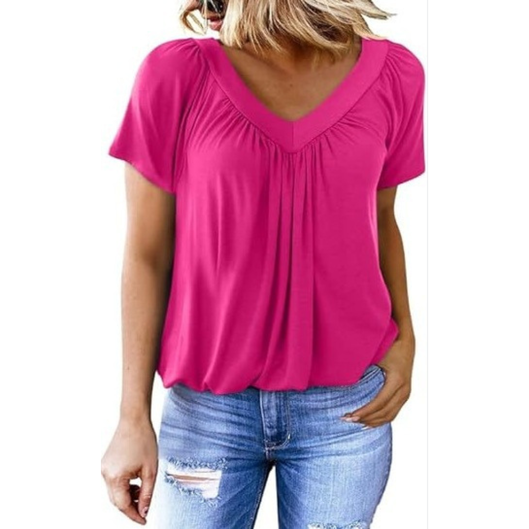 Cynthia — Casual Women's V-Neck Top